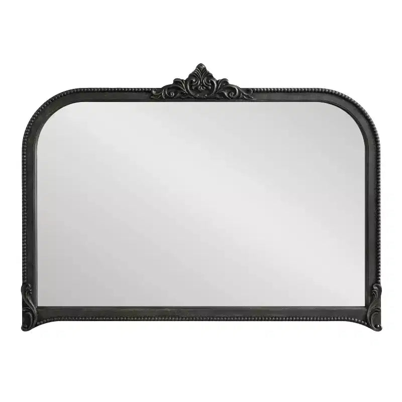 Specchio da Parete Nero a Arco Barocco, Singolo, 40"x30"