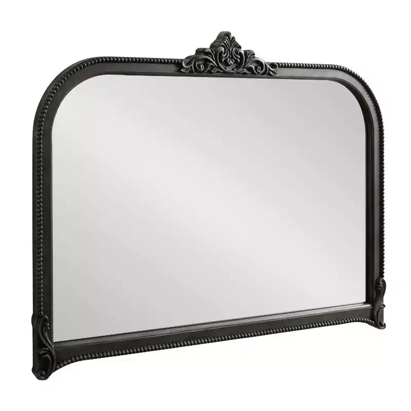 Specchio da Parete Nero a Arco Barocco, Singolo, 40"x30"
