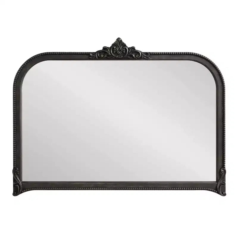 Specchio da Parete Nero a Arco Barocco, Singolo, 40"x30"