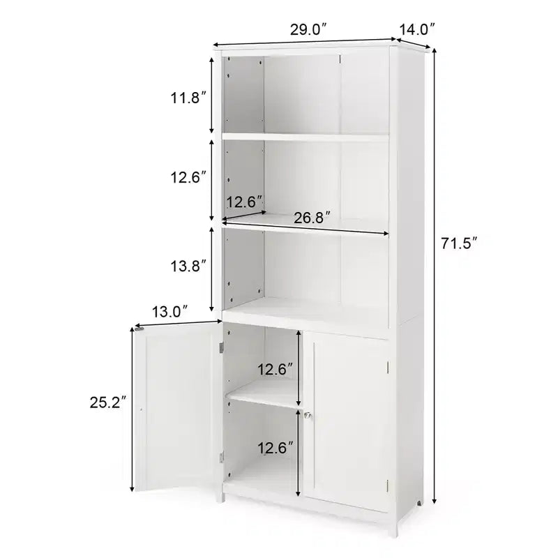 Libreria a 3 ripiani grigia/bianca con mobile inferiore, singola