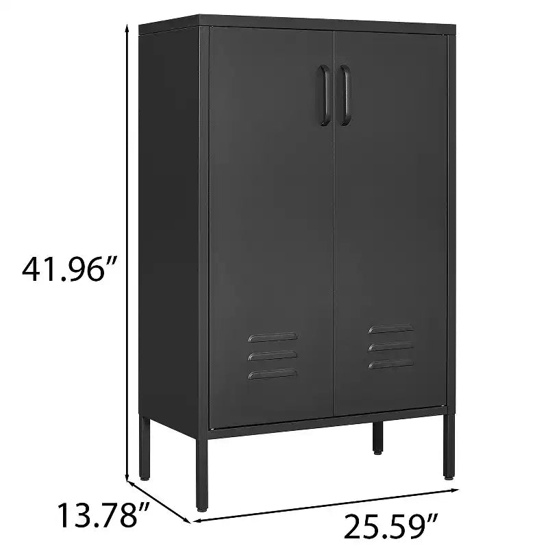 Armadietto metallico, nero, a 2 ante, per uso individuale