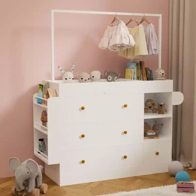 Fasciatoio a cassettiera bianco con 4 cassetti, per 1
