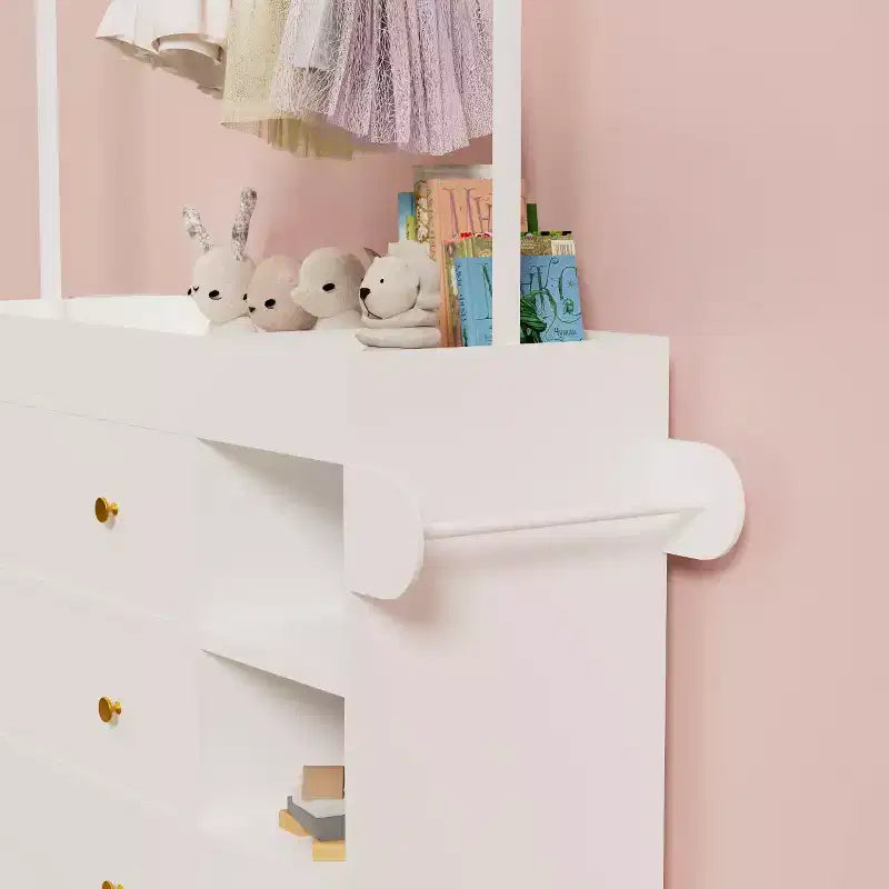 Fasciatoio a cassettiera bianco con 4 cassetti, per 1