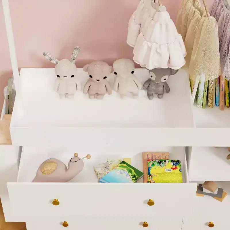 Fasciatoio a cassettiera bianco con 4 cassetti, per 1