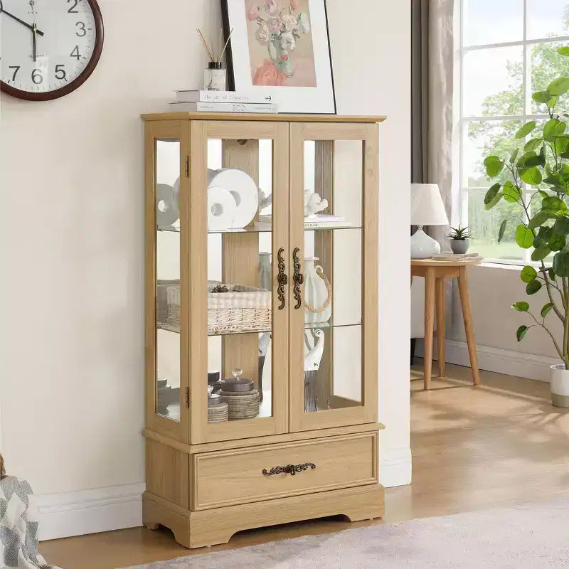 MAYEERTY Bathroom Wall Cabinet Waterproof MDF 1 Door 1 Shelf Space-Saving