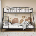 Twin Over Full Metal Bunk Bed, Space Saving Heavy Duty Steel Frame With Arched Guardrail And Ladder, Easy Assembly, No Box Spring Needed
