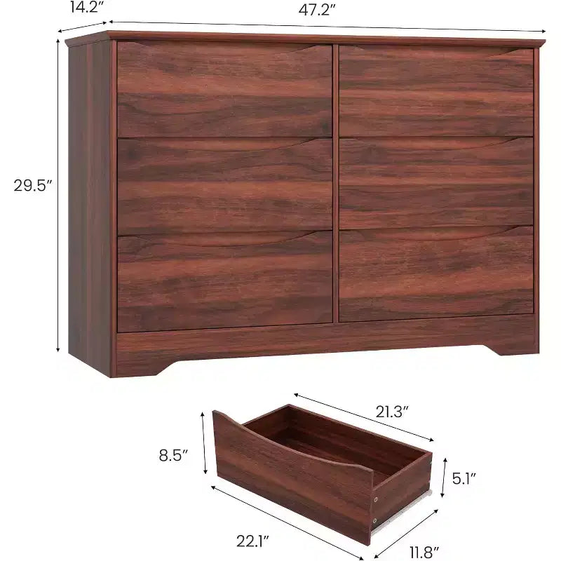 Comò in legno a 8 cassetti, beige / nero / marrone / bianco, per 1 persona, camera da letto e soggiorno