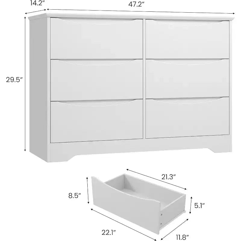 Comò in legno a 8 cassetti, beige / nero / marrone / bianco, per 1 persona, camera da letto e soggiorno