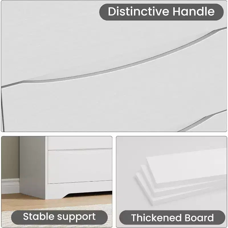 Comò in legno a 8 cassetti, beige / nero / marrone / bianco, per 1 persona, camera da letto e soggiorno