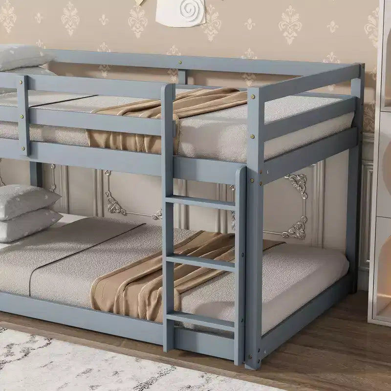 Letto a soppalco matrimoniale nero con contenitore sotto il letto, montaggio per 2 persone