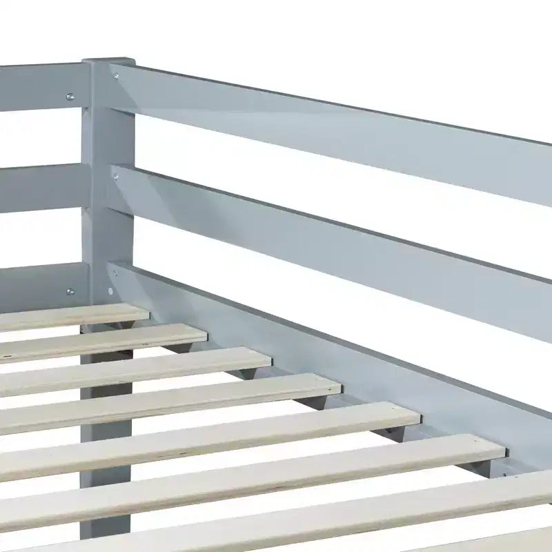 Letto a soppalco matrimoniale nero con contenitore sotto il letto, montaggio per 2 persone
