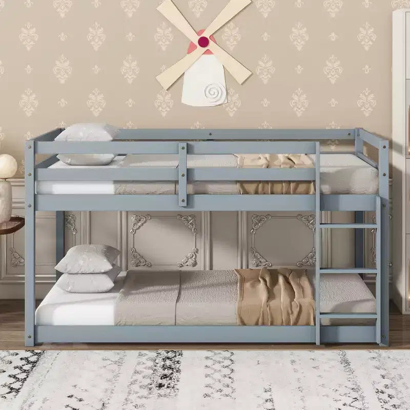 Letto a soppalco matrimoniale nero con contenitore sotto il letto, montaggio per 2 persone
