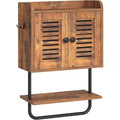 Dcolora Bathroom Cabinet: Double Doors, Adjustable Shelf & Towel Bar