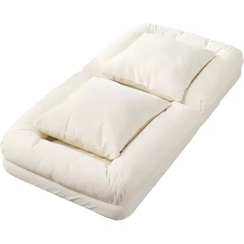 Divano Letto Convertibile in ciniglia con Schienale a 5 Posizioni, per 1-2 Persone e Animali Domestici – Beige / Nero / Marrone