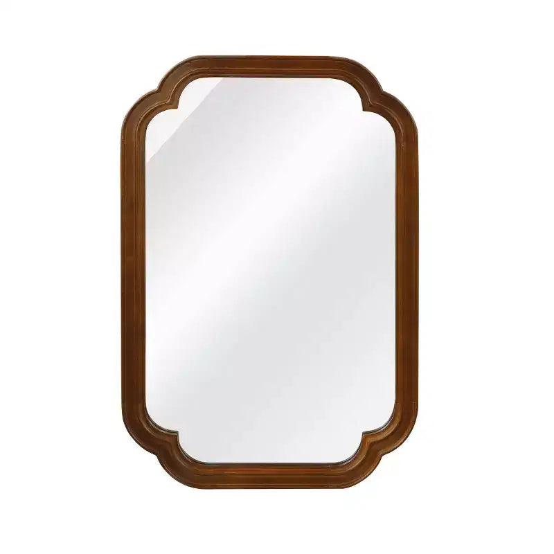 Specchio da parete angolare arrotondato marrone/naturale/noce, 20"x30", singolo