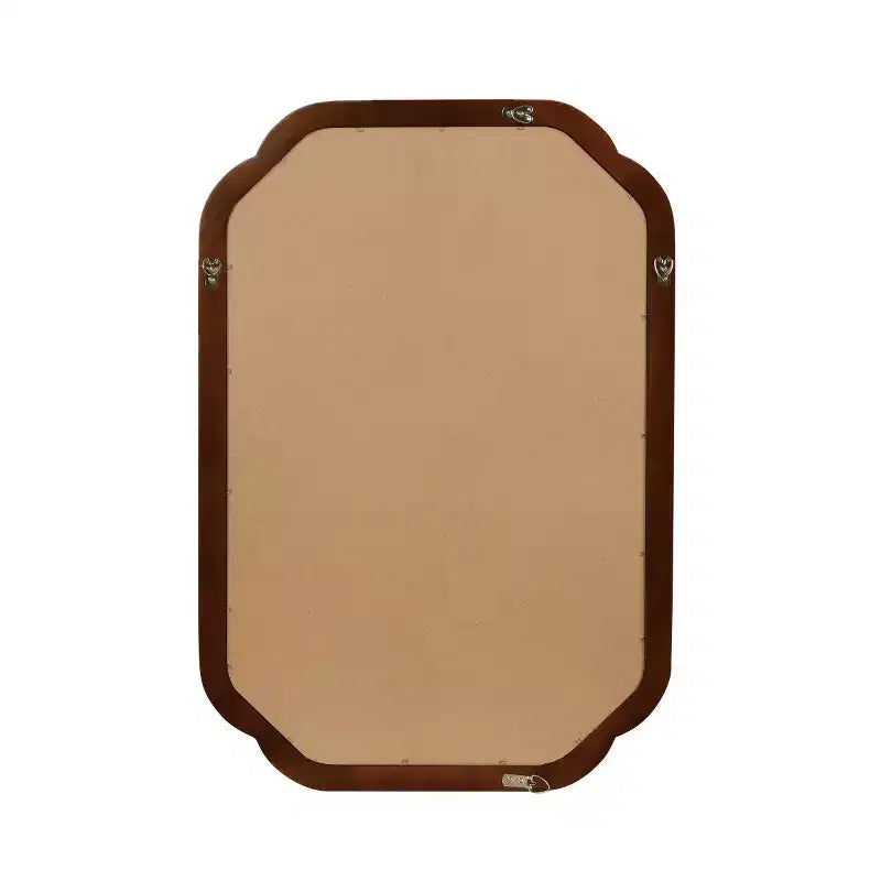 Specchio da parete angolare arrotondato marrone/naturale/noce, 20"x30", singolo