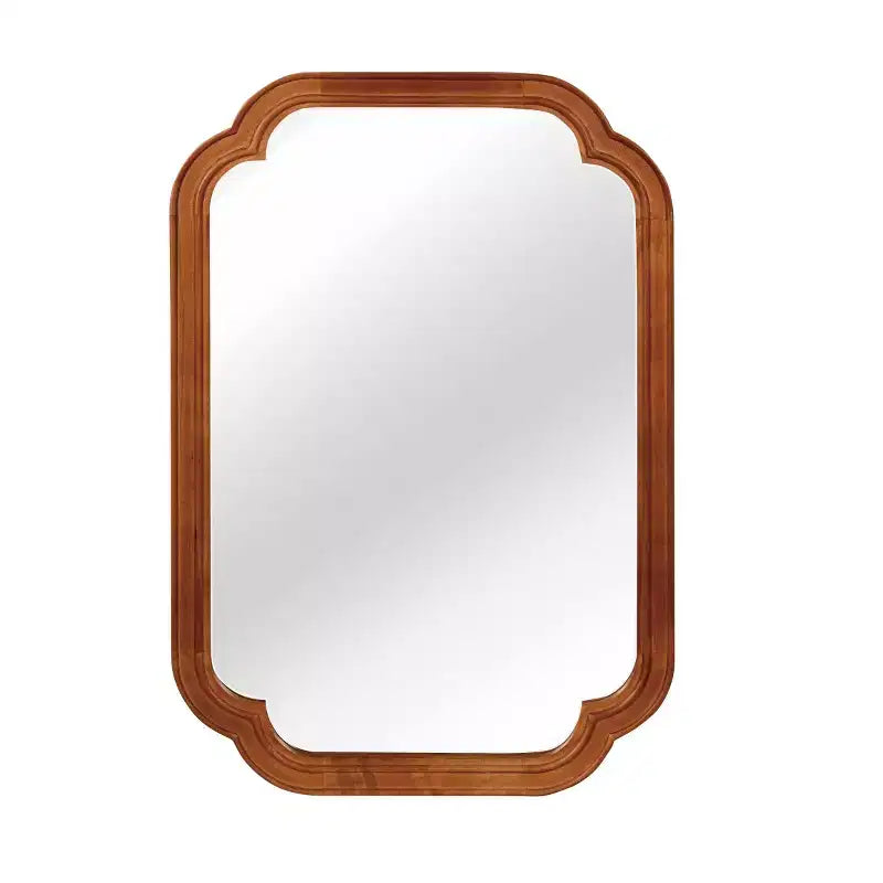 Specchio da parete angolare arrotondato marrone/naturale/noce, 20"x30", singolo