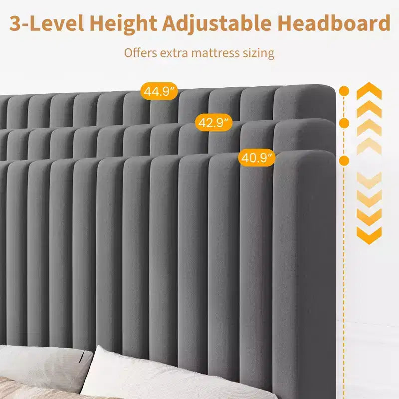 Letto imbottito in velluto beige/nero/grigio/rosa, singolo, set da 2