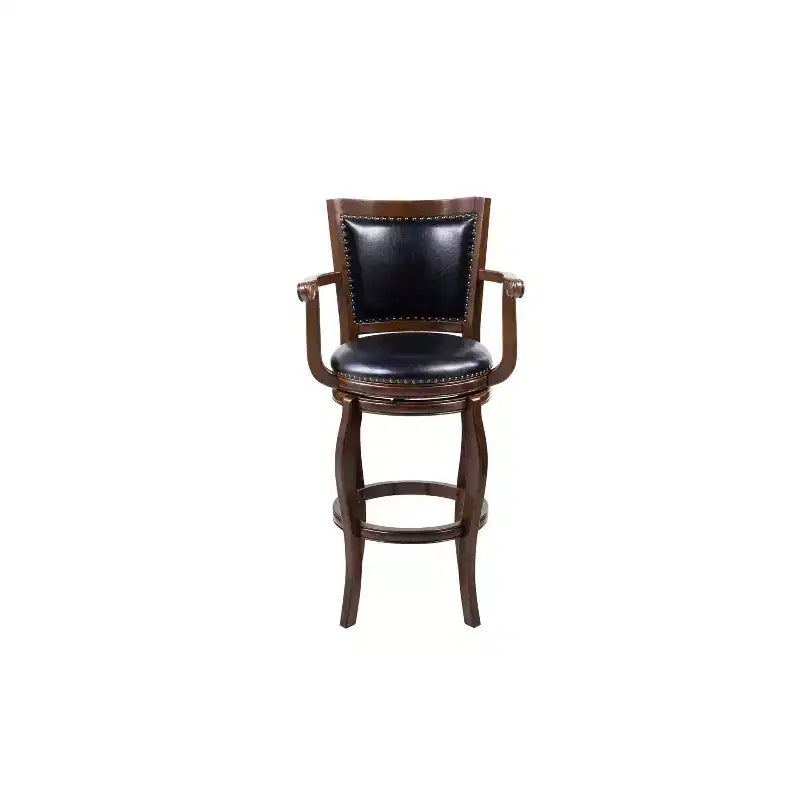 Sgabello da bar girevole alto in similpelle color cappuccino, 1 posto
