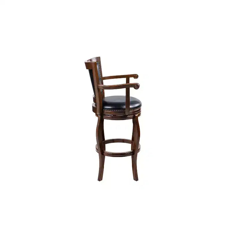 Sgabello da bar girevole alto in similpelle color cappuccino, 1 posto