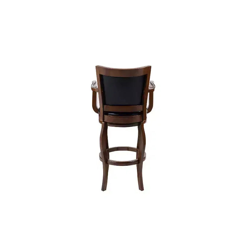 Sgabello da bar girevole alto in similpelle color cappuccino, 1 posto
