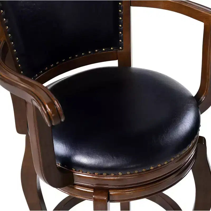 Sgabello da bar girevole alto in similpelle color cappuccino, 1 posto