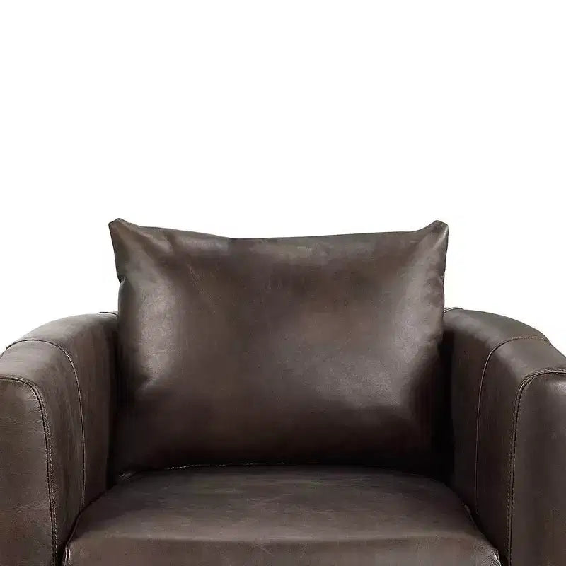 Poltrona girevole in pelle espresso, 1 posto