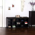 VASAGLE Shoe Bench with Cushion, Storage Bench with Padded Seat, Entryway Bench with 15 Compartments for Bedroom