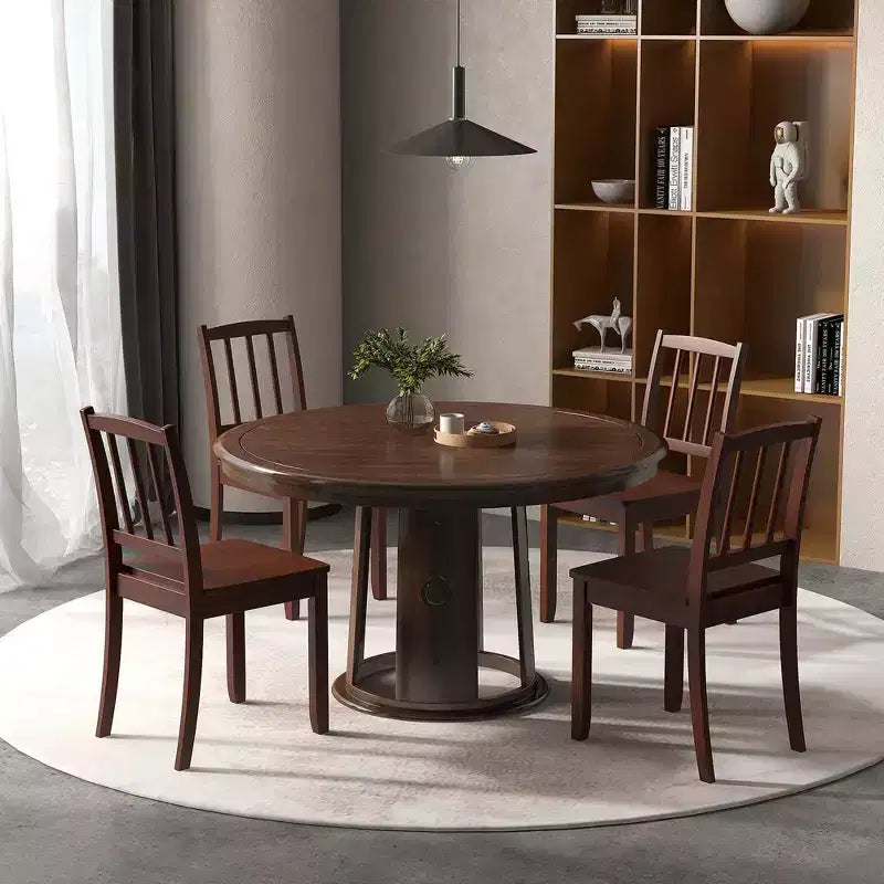 Set di 2 sedie da pranzo in legno, nero/marrone/bianco, senza braccioli, 2 posti