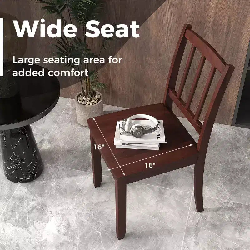 Set di 2 sedie da pranzo in legno, nero/marrone/bianco, senza braccioli, 2 posti