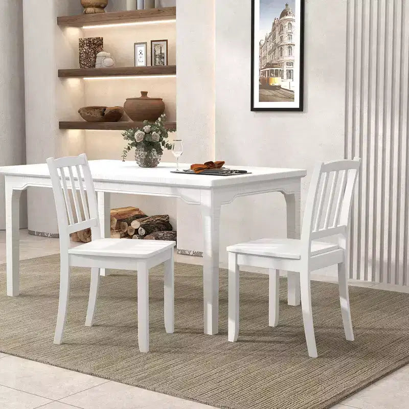 Set di 2 sedie da pranzo in legno, nero/marrone/bianco, senza braccioli, 2 posti