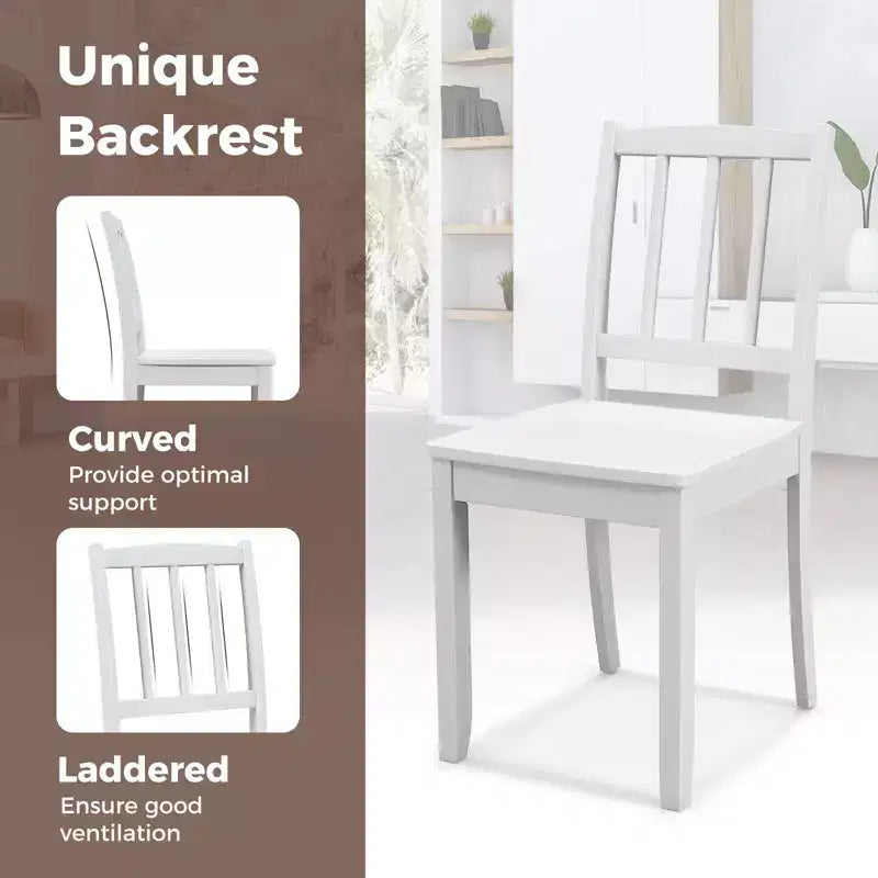 Set di 2 sedie da pranzo in legno, nero/marrone/bianco, senza braccioli, 2 posti