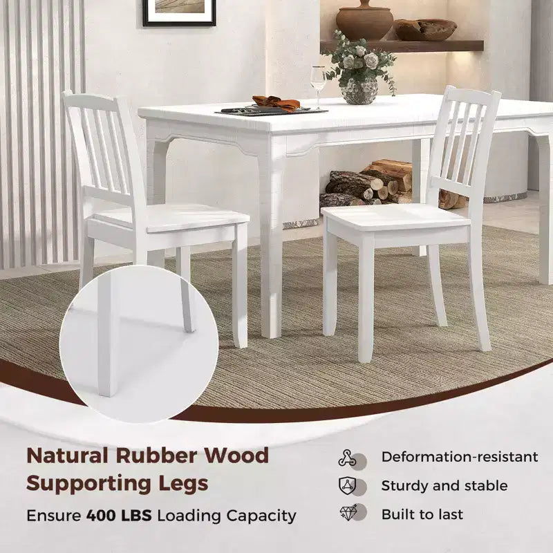 Set di 2 sedie da pranzo in legno, nero/marrone/bianco, senza braccioli, 2 posti