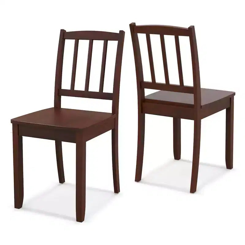 Set di 2 sedie da pranzo in legno, nero/marrone/bianco, senza braccioli, 2 posti