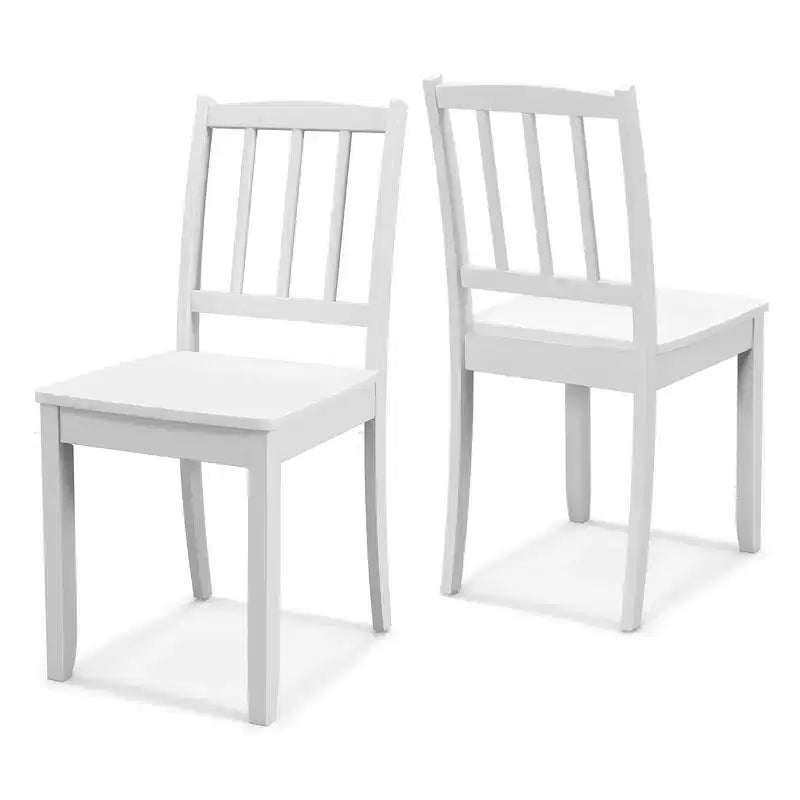 Set di 2 sedie da pranzo in legno, nero/marrone/bianco, senza braccioli, 2 posti