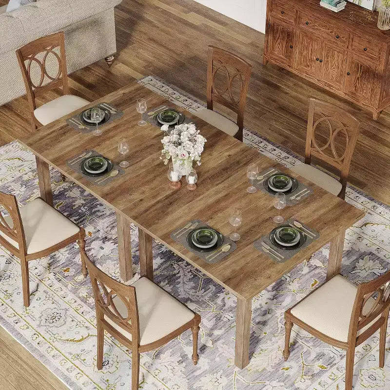 Tavolo da pranzo quadrato in legno marrone/nero/marrone-grigiastro per 2-4 persone