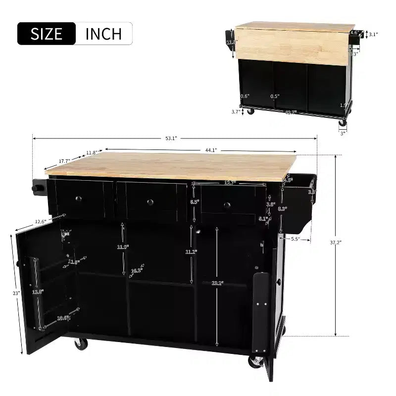 Isola da cucina nera / grigio-blu / verde menta / bianca con porta spezie e porta asciugamani, per 1 persona