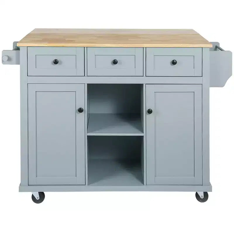 Isola da cucina nera / grigio-blu / verde menta / bianca con porta spezie e porta asciugamani, per 1 persona