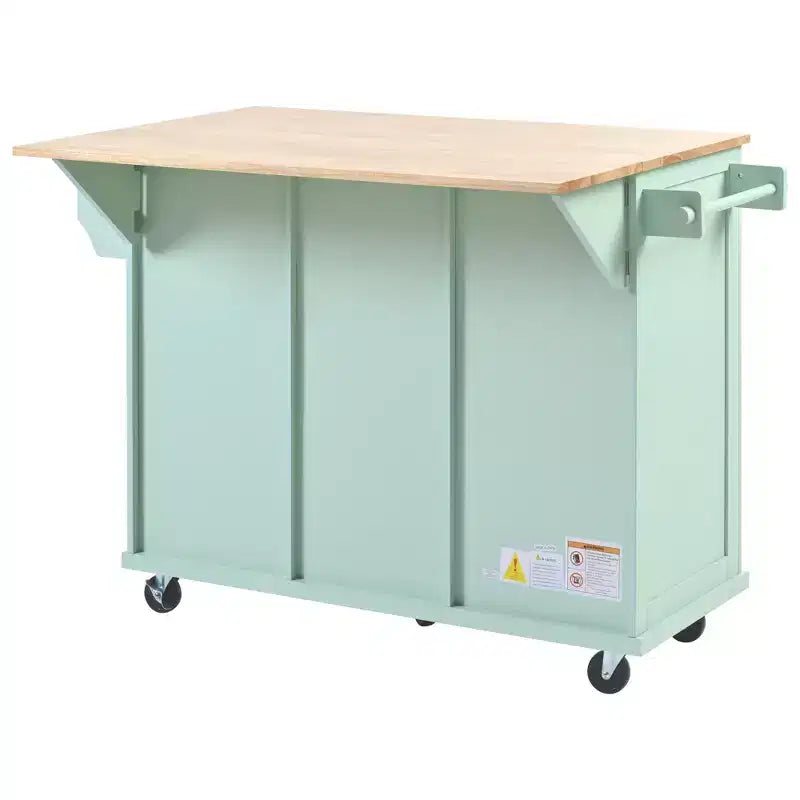 Isola da cucina nera / grigio-blu / verde menta / bianca con porta spezie e porta asciugamani, per 1 persona