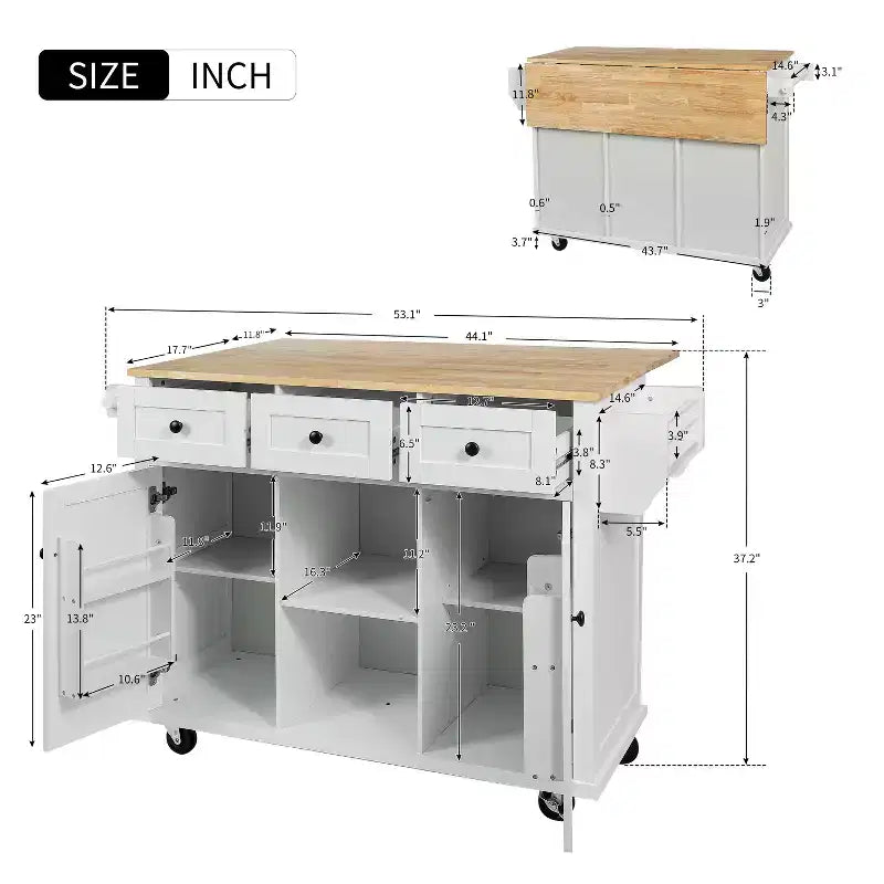 Isola da cucina nera / grigio-blu / verde menta / bianca con porta spezie e porta asciugamani, per 1 persona